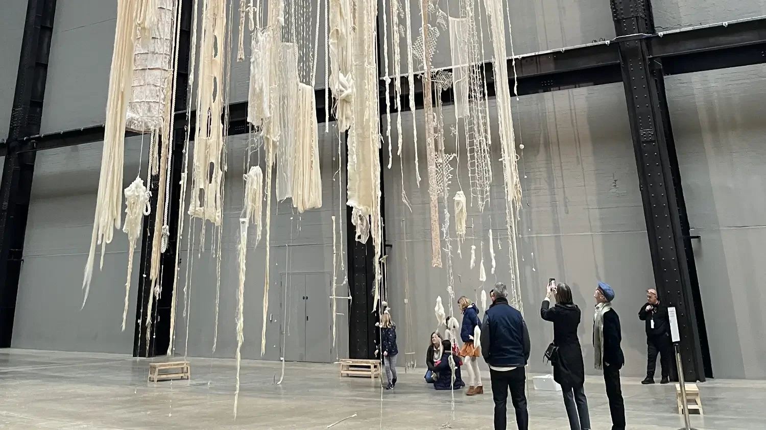 Cecilia Vicuña installation in the Turbine Hall, Tate Modern